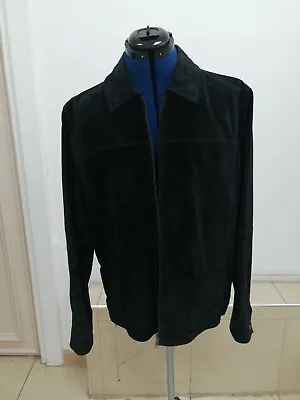 Buy Men Classic Black Real Leather Jacket Stylish Gents Casual Outfit Size Medium UK • 34.99£