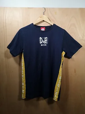 Buy Y2K Vintage The Simpsons Duff Beer Graphic Navy Blue T-Shirt Size Small • 1.99£