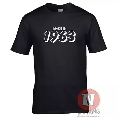 Buy Made In 1963 T-shirt Birthday Celebration Present Gift Funny Party Teeshirt • 11.99£