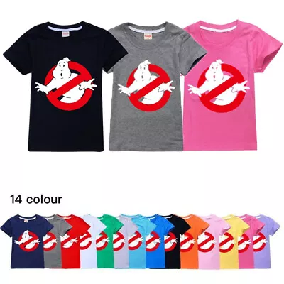 Buy Boys Girls T-Shirts GHOST BUSTER Cotton Kids Casual Short Sleeve T-Shirt Tops UK • 7.49£