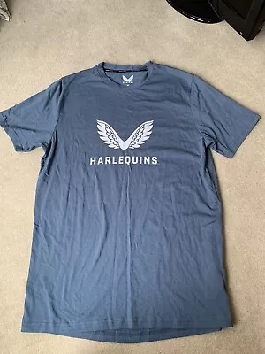 Buy Harlequins Rugby Player Issue Training  T Shirt Size Medium • 19.95£