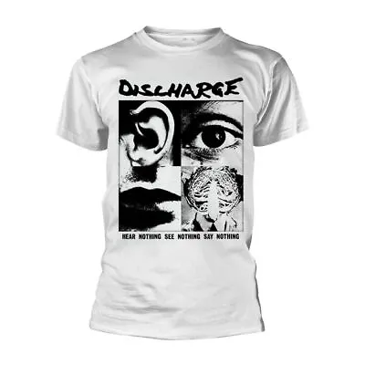 Buy Discharge - HEAR NOTHING SEE NOTHING - New Official WHITE T SHIRT : Punk • 15.99£