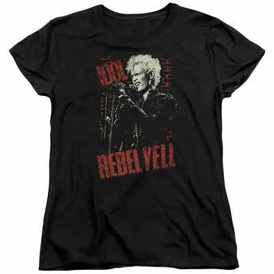 Buy Billy Idol Brick Wall Rebel Yell Womens T Shirt Licensed Rock Band Merch Black • 24.97£
