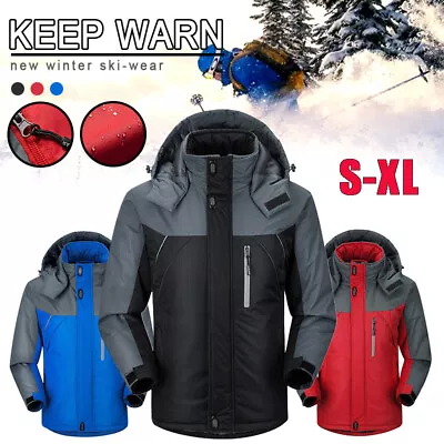 Buy Mens Thick Coat Winter Jacket Fleece Lined Warm Hooded Outdoor Military UK Size • 13.99£