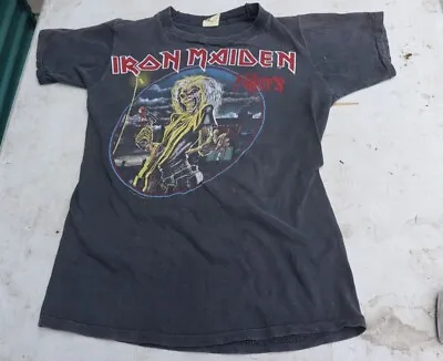 Buy Rare Vintage 1981 Iron Maiden Killers World Tour Usa Tour Concert T-shirt Small • 373.27£
