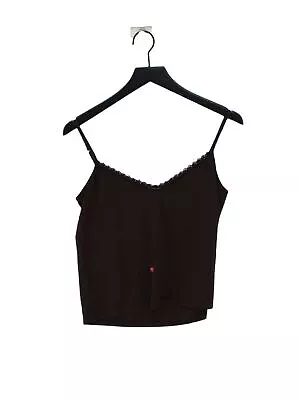 Buy Wrap Women's T-Shirt UK 14 Brown Cotton With Elastane Sleeveless V-Neck Camisole • 9.90£