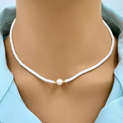 Buy Freshwater Pearl Beads Beach Choker Pendant Necklace Boho String Jewellery Gift • 5.95£