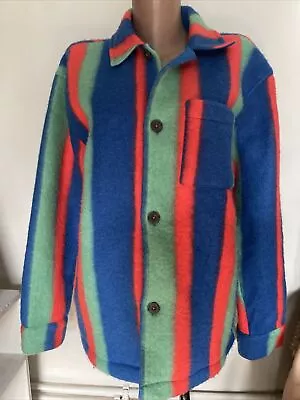 Buy Zara Lumberjack Jacket S / M Blues & Red Stripe  • 17.99£