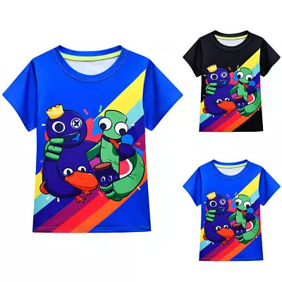 Buy Rainbow Friends T-Shirt Kids Boys Girls Short Sleeve Shirts Summer Tops Tee 5-9Y • 5.23£