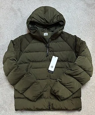 Buy C.P. COMPANY Eco-Chrome R Goggle Down Jacket | Moss Green | Size Small (46) • 290£