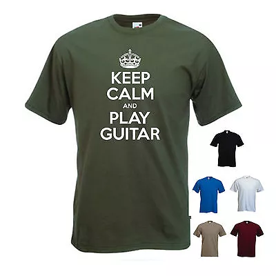 Buy 'Keep Calm And Play Guitar' Music Band Electric Bass T-shirt Tee Gift • 11.69£
