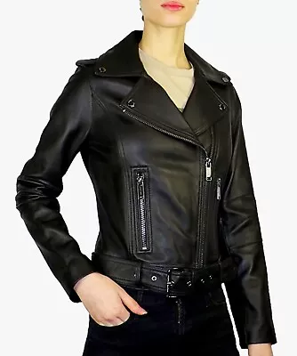 Buy Michael Kors Women's Moto Leather Jacket XL • 150£