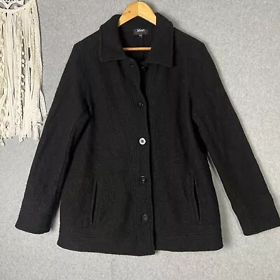 Buy Jillian Sportswear 100% Wool Jacket Pea Coat 14 Womens Black Button Up Travel • 37.89£