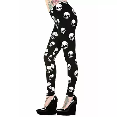 Buy Banned Apparel White Skull Leggings Tattoo Alternative Womens Clothing • 19.89£
