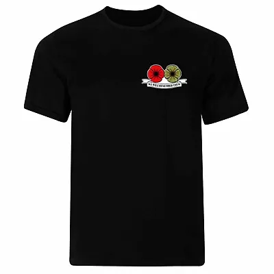 Buy New Armed Forces Lest We Forget Remembrance Day Cotton T-Shirt, Adult Sizes • 4.99£