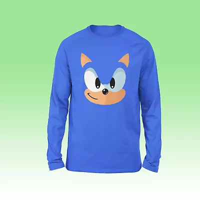 Buy Blue Hedgehog Long Sleeve T-Shirt - Mens Funny Gaming Retro Video Game Merch Top • 9.99£