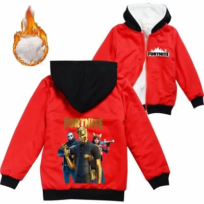 Buy Boys Girls Fortnite Hooded Fleece Jacke Kids Zip Warm Sweatshirt Age 4-12 Years • 15.56£