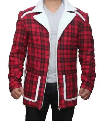 Buy Deadpool Ryan Reynolds Red Shearling Fur Jacket Coat For Mens And Womens • 49£