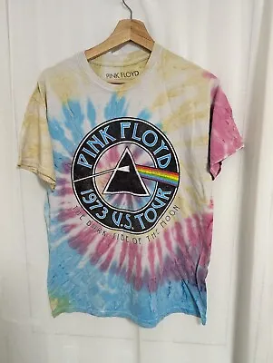 Buy Pink Floyd Dark Side Of The Moon Band T Shirt Size XS 1973 USA Tour Tie Dye • 12.99£
