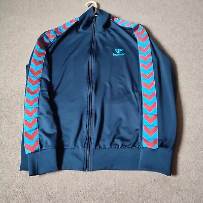 Buy Hummel Men's Chevron CASUAL Poly Track Jacket BLUE UK Size L • 22.99£