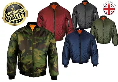 Buy New Mens Uk Made Ma1 Army Military Air Force Padded Doorman Zip Up Bomber Jacket • 19.99£