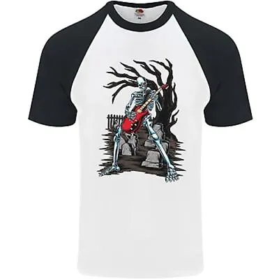 Buy Graveyard Rock Guitar Skull Heavy Metal Mens S/S Baseball T-Shirt • 11.99£