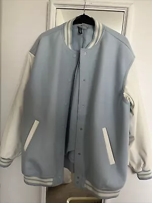 Buy H&M Block Light Blue Colour Baseball Jacket Women’s • 10£
