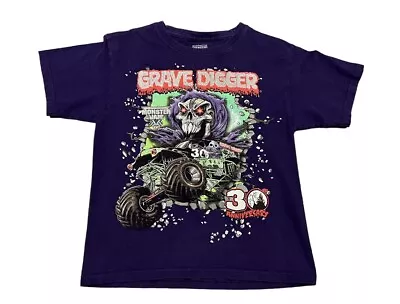 Buy Kids Medium 2012 Grave Digger Monster Jam T Shirt Purple • 11.81£