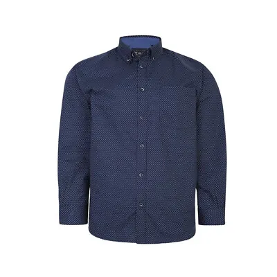 Buy KAM Jeanswear Mens Long Sleeve Shirt Dobby Printed Formal Shirts For Men 2XL-8XL • 34£