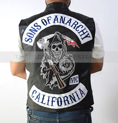 Buy Sons Of Anarchy Bikers Genuine Leather Vest For Highway Bikers Gangs | SOA • 89.99£