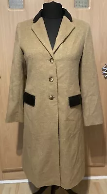 Buy Helene Berman Faux Leather Trim Lined College Coat Size 12 BNWT • 52.99£
