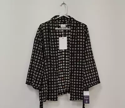 Buy Wrap London Black Patterned Kimono Style Jacket Size 14 BNWT • 30£