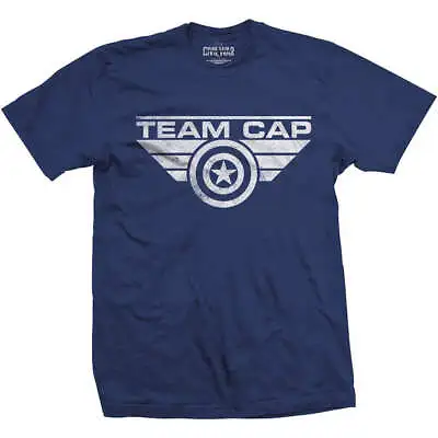 Buy Captain America Team Cap Marvel Navy Mens T-Shirt • 9£