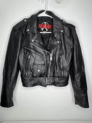 Buy New Age International Vintage Leather Jacket Grunge Biker Punk Women’s Size Med • 96.06£