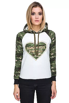 Buy Ladies Casual Camouflage Army Hoodie Long Sleeve Military Hoody Sweatshirt FZ93 • 12.99£