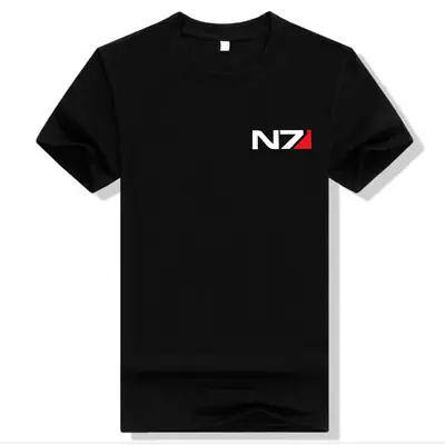 Buy Game Mass Effect N7 T-shirt Short Sleeve - Fashion Cotton Unisex T-Shirt • 11.27£