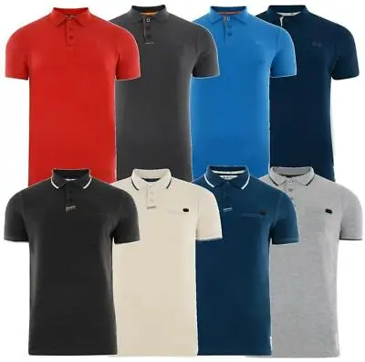 Buy Crosshatch Men's Polo Shirts Regular Button Up Plain Short Sleeve Pique Pocket • 4.99£