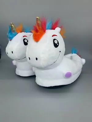 Buy Unicorn Slippers Light Up Kids Plush White Slippers One Size Approx (3 - 11) • 3.50£
