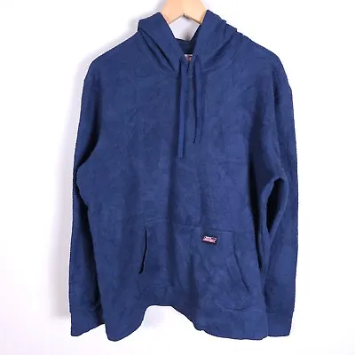 Buy DICKIES Fleece Hoodie Large L Blue Under Jumper Hood Pockets Logo 2228 • 16.99£