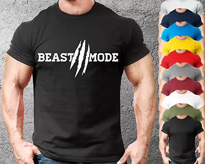 Buy Beast Mode Gym T-Shirt Mens Gym Clothing | Workout Training Vest Bodybuilding • 8.99£