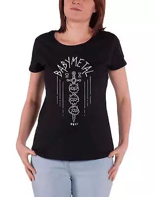 Buy Babymetal T Shirt Skull Sword Band Logo New Official Womens Skinny Fit Black • 17.95£