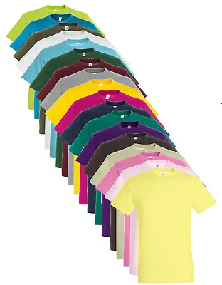 Buy Mens 100% Cotton Plain Blank Tee Shirt T-Shirt T Shirt 40 Colours S - 4XL XXXL • 7.99£