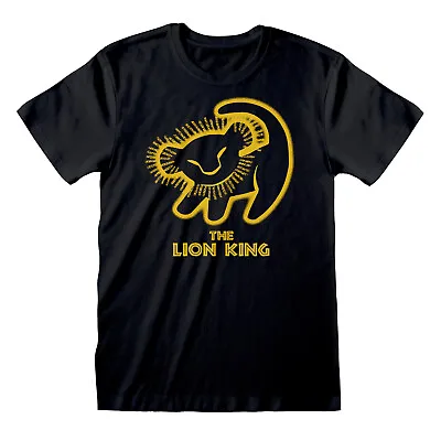Buy Official Disney The Lion King Simba Symbol Silhouette Print Black T-shirt • 12.99£
