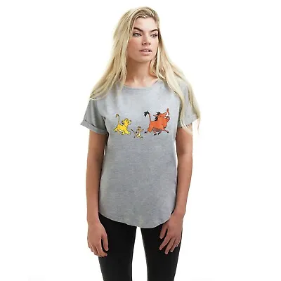 Buy Official Disney Ladies  Lion King Trio T-shirt Grey S-XL • 10.49£