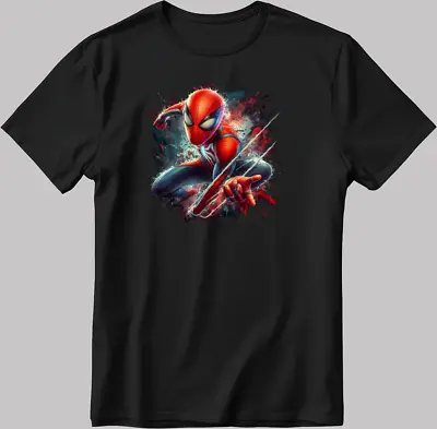 Buy Spiderman Marvel Avengers Short Sleeve White-Black Men's / Women's N507 • 10£