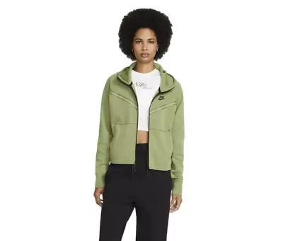 Buy Nike Tech Fleece Full Zip Hoodie CW4298-334 Green Alligator/Black Women Sz 2XL • 94.49£