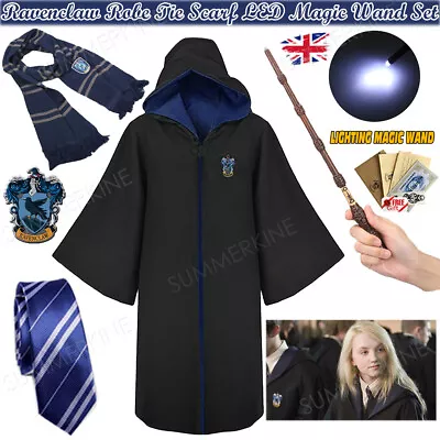 Buy Harry Potter Luna Lovegood Ravenclaw Robe Cloak Tie LED Magic Wand Scarf Costume • 5.99£