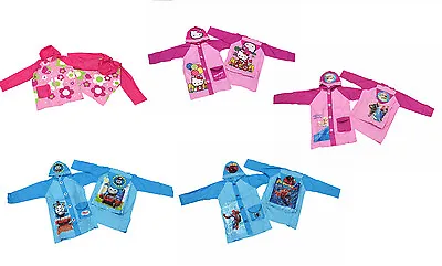 Buy Kids Children Cute Rain Coat Waterproof PONCHO Jacket Frozen Hello Kitty Thomas  • 6.99£