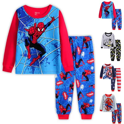 Buy Boys Kids Pyjamas Outfits Nightwear Spider Man Avengers Sleepwear Super Hero PJs • 3.99£