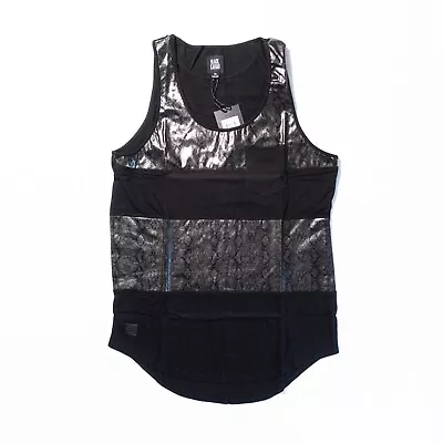 Buy Authentic Black Kaviar Fake Snake Skin Tank Top Vest Sleeveless T-Shirt Tee BNWT • 14.99£